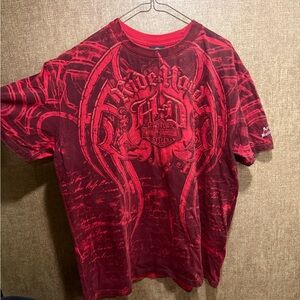 Red Vintage Y2K Harley Davidson Shirt